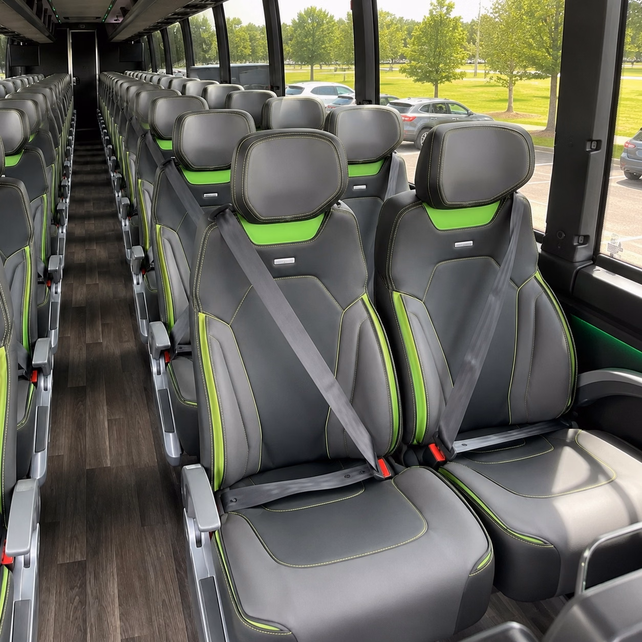 56 passenger charter bus interior